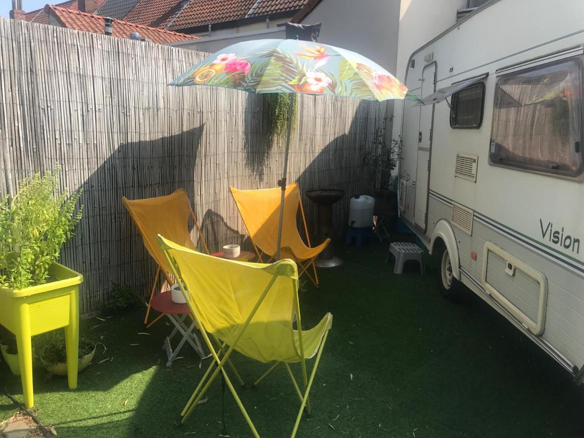 Gardencaravan Near Ghent In Green Area Exterior photo